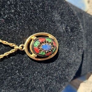 Vintage Goldtone Sarah Covetry Mosaic Necklace